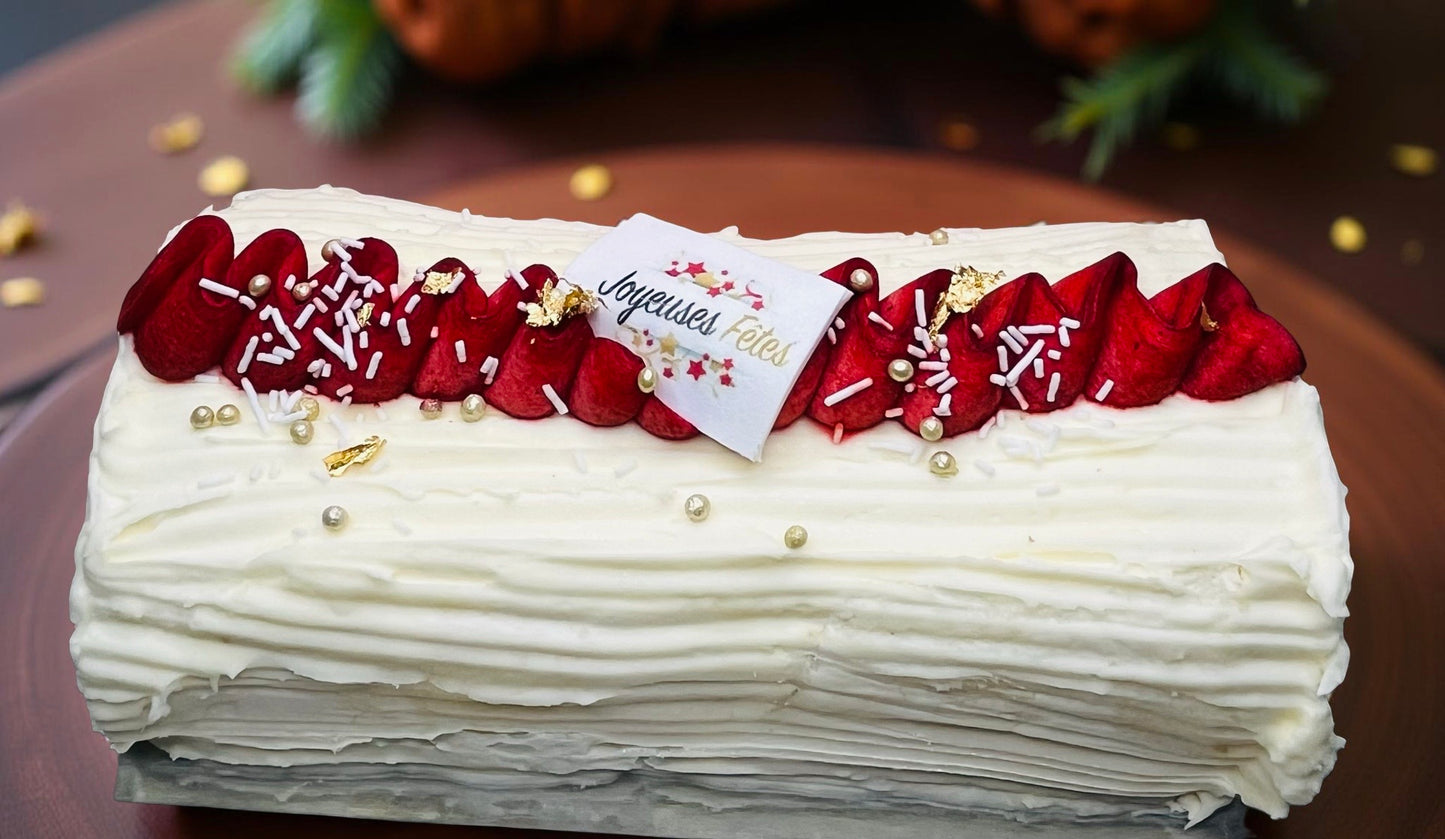 Bûche vanille-framboise