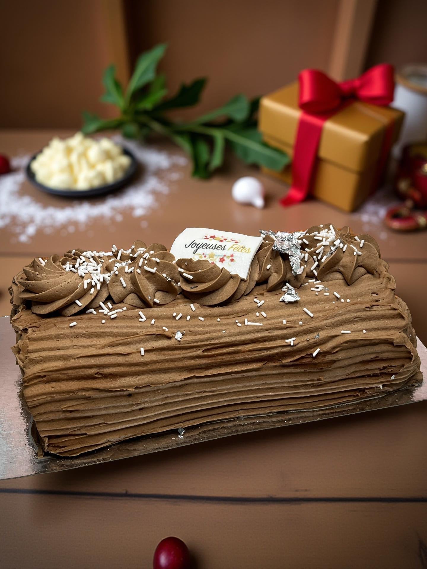 Bûche chocolat-caramel